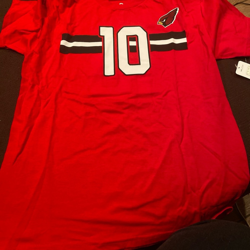 NFL Red T-shirt with  #10 Deandre Hopkins Arizona Cardinals